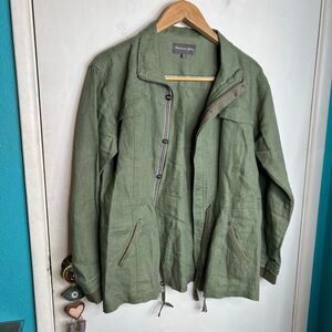 Michael Stars olive green linen anorak jacket